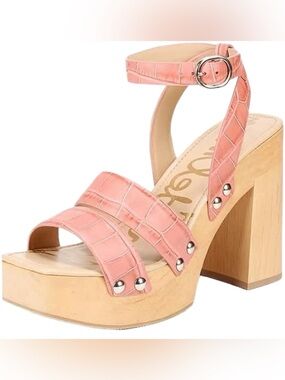 Sam Edelman Rosalind Platform Block Heel Sandal Terracotta Rose Sz 7 NEW IN BOX